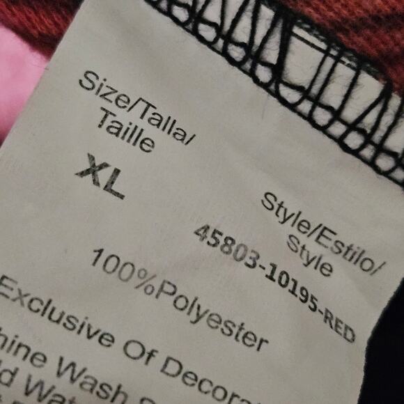 Red and Black Plaid Lounge Pants Size XL - Picture 4 of 4